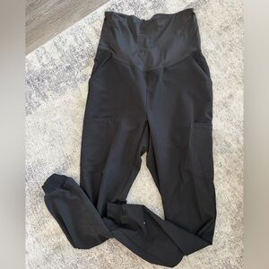 Black High-Waist Active Maternity Scrubs